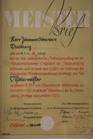 Meisterbrief Johannes Schweers